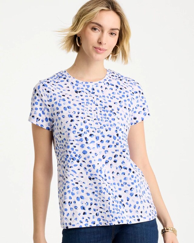 Murano Cotton Stretch Cap Sleeve Tee - image 1